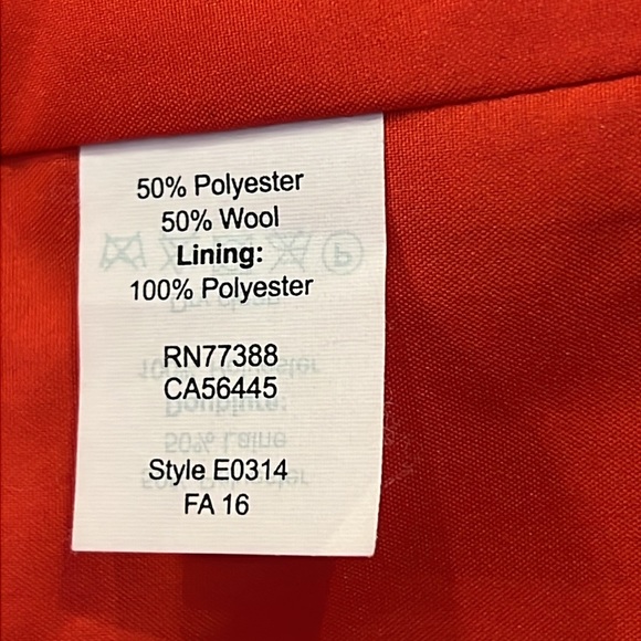 J Crew Wool Blend Double Breasted Pea Coat Red Gold Crested Buttons Size 00 XXS - Picture 11 of 12